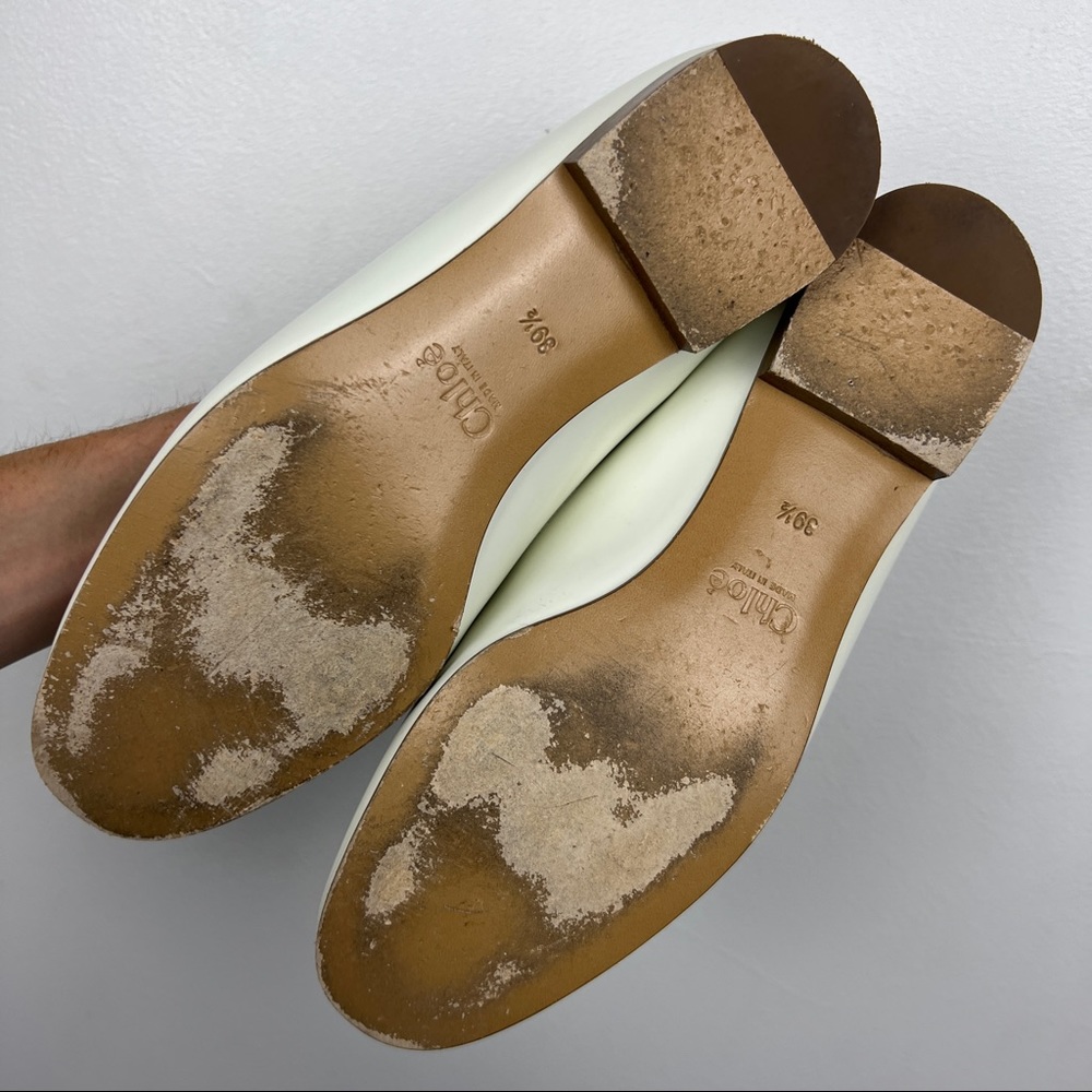 Chloe C Metal Logo Convertible Leather Loafers - Picture 9 of 10